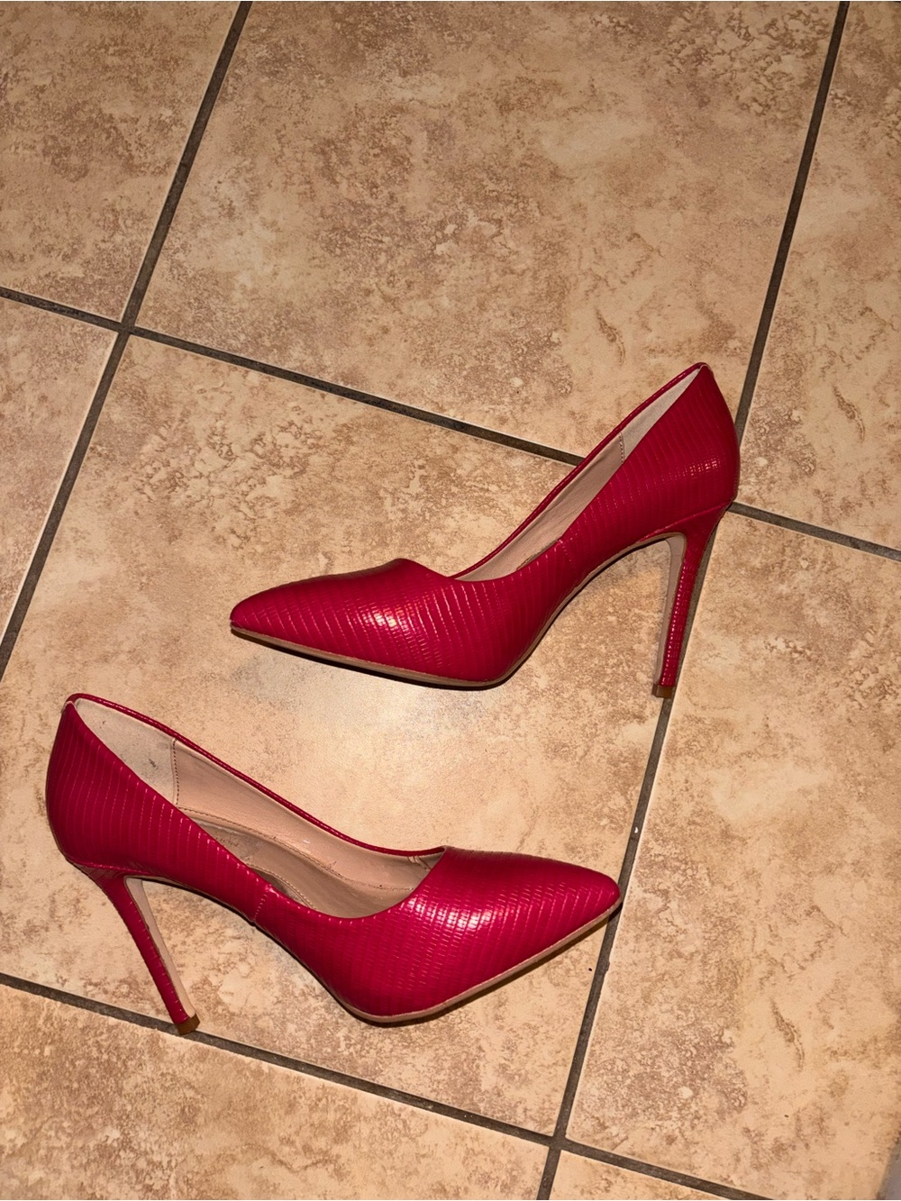 BCBG Red Pointed-Toe Stiletto Pumps